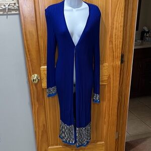 INC International Concepts Blue Long Cardigan